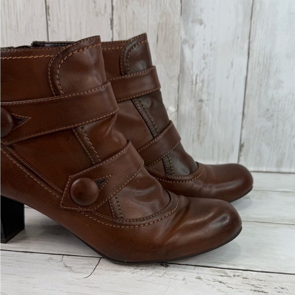 Naturalizer Woman’s Brown Zip Heel Ankle Boots Booties Size 9.5 M Marloe View 4